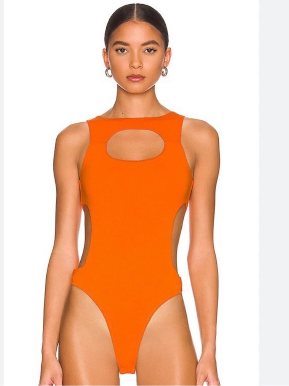 superdown Orange Cutout Bodysuit